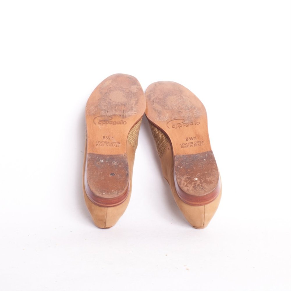 Vintage 1970s Thatched Woven & Suede Cutout Oxfords - Picture 10 of 12